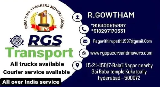 Mini Transport Services in Hyderabad  : RGS Packers and Movers in Kukatpally