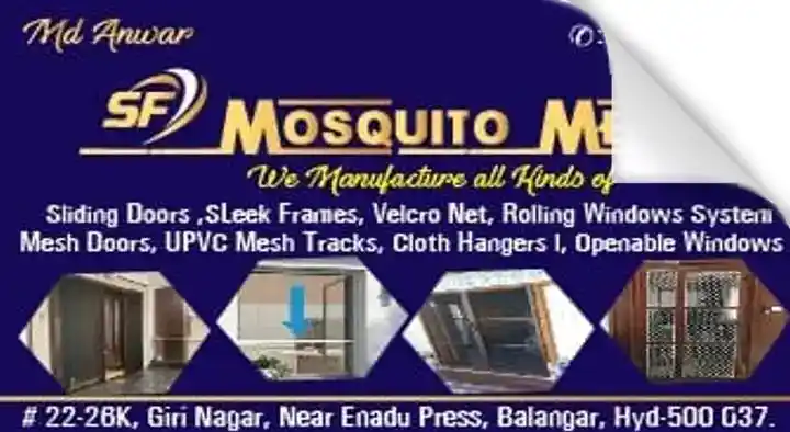 Upvc Doors And Windows With Mosquito Net Dealers in Hyderabad  : SF Mosquito Mesh in Balanagar