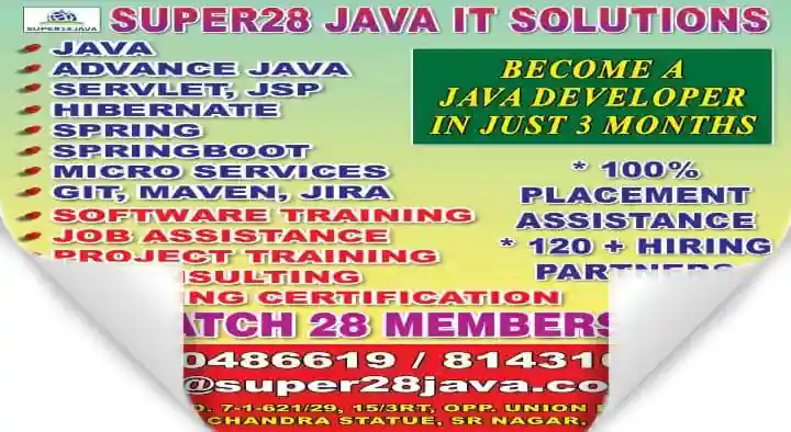 Coaching Centers in Hyderabad  : Super28 Java IT Solutions in SR Nagar
