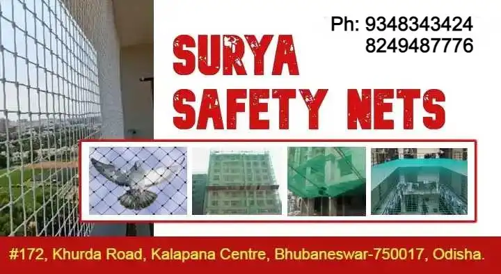 glass protection safety net dealers in Bhubaneswar : Surya Safety Nets in Khudra Road 