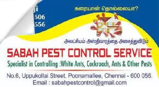 Sabah Pest Control Service in Poonamallee, Chennai