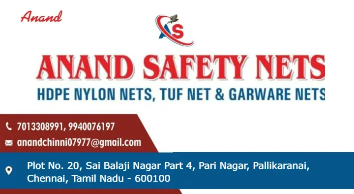 Sports Safety Net Dealers in Chennai (Madras) : Anand Safety Nets in Pallikaranai