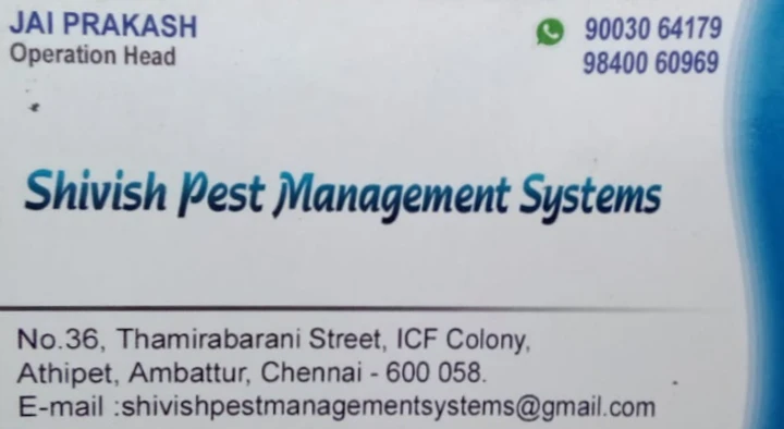 Pest Control Service in Coimbatore  : Shivish Pest Management Systems in Gandhipuram