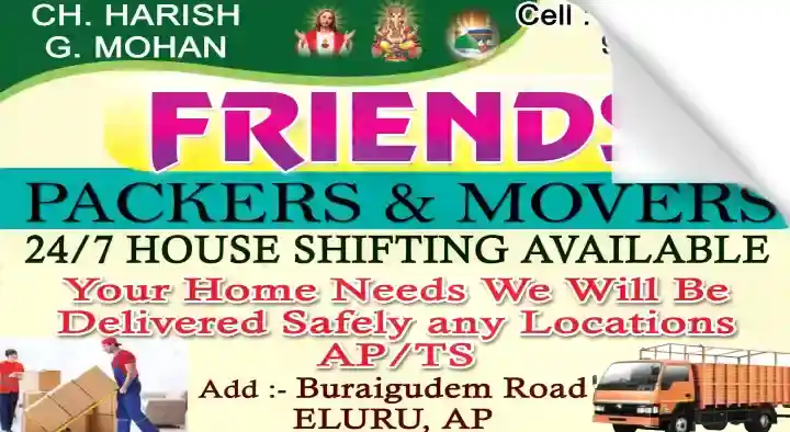 Packing And Moving Companies in Eluru  : Friends Packers and Movers in Buraigudem Road 