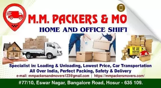 Car Transport Services in Hosur  : MM Packers and Movers in Eswar Nagar