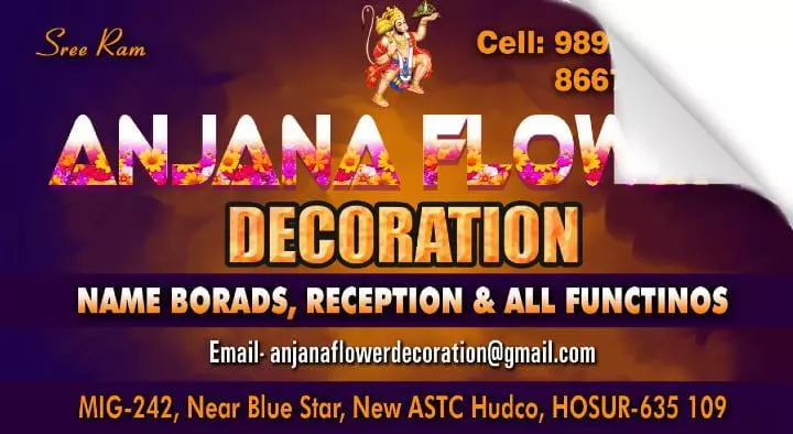 Event Equipment Suppliers in Hosur  : Anjana Flower Decoration in New ASTC Hudco