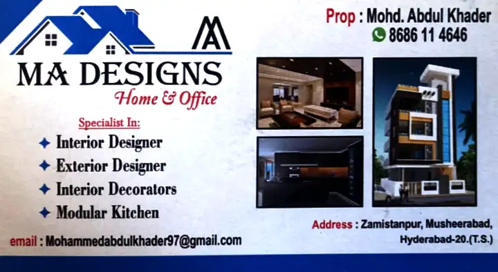 MA Designs Home and Office in Musheerabad