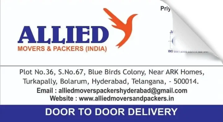 Packing And Moving Companies in Hyderabad  : Allied Movers and Packers (India) in Bolarum