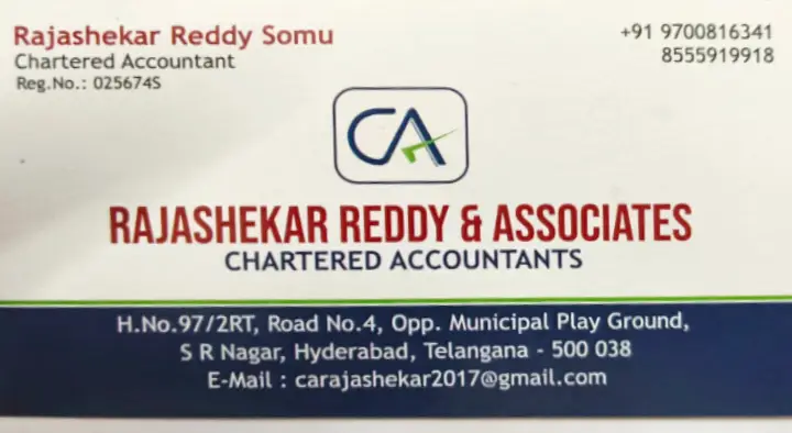 Consultants in Hyderabad  : Rajashekar Reddy and Associates in SR Nagar