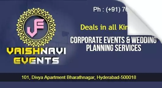 Marriage Consultant Services in Hyderabad  : Vaishnavi Events in Bharath Nagar