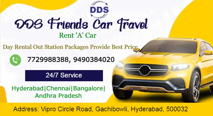 Cab Services in Hyderabad  : DDS Friends Car Travel in Gachibowli