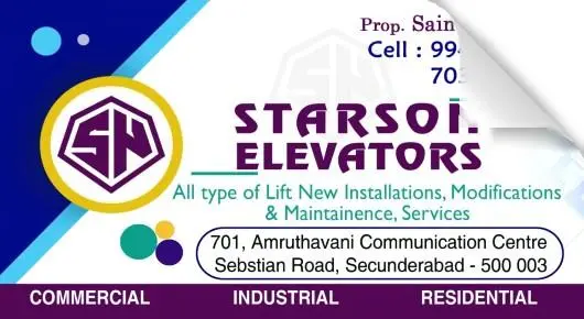 Lifts And Elevators Spare Parts Dealers in Hyderabad  : Starson Elevators in Secunderabad