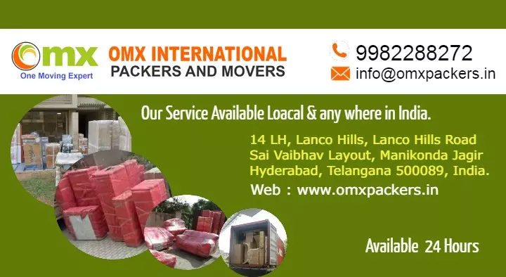 Packers And Movers in Hyderabad  : Omx International Packers and Movers in Manikonda
