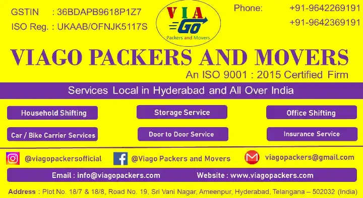 Viago Packers and Movers in Miyapur, Hyderabad