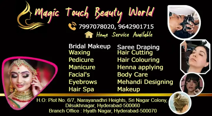 Beauty Parlour For Spot Treatment in Hyderabad  : Magic Touch Beauty World in Dilsukh Nagar