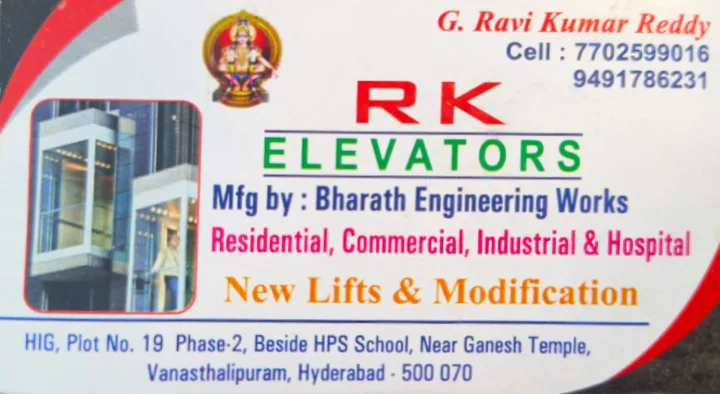 lift manufacturers in Hyderabad : RK Elevators in Vanasthalipuram