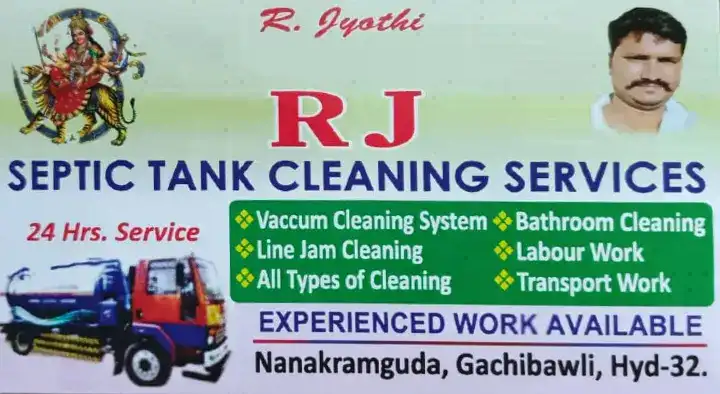 RJ Septic Tank Cleaning Services in Gachibowli, Hyderabad