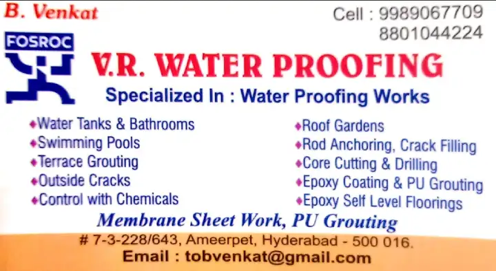 VR Water Proofing in Ameerpet, Hyderabad