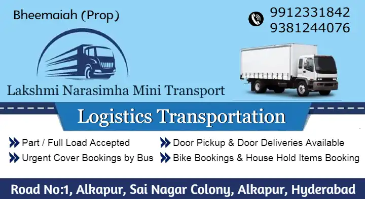 loading and unloading services in Hyderabad : Lakshmi Narasimha Mini Transport in LB Nagar