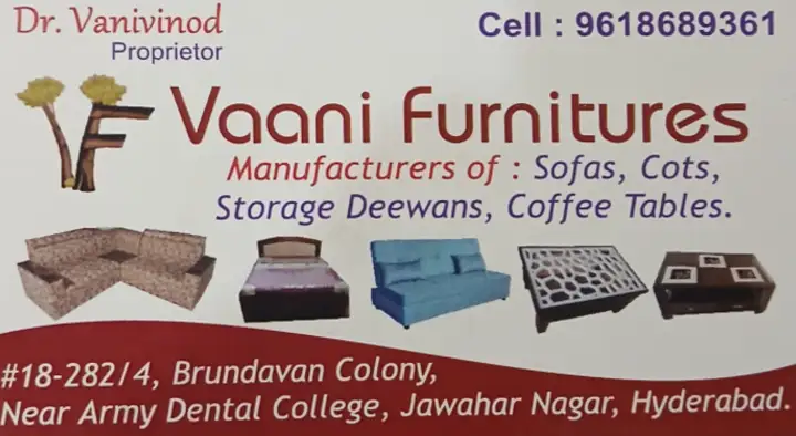 sofa manufacturers in Hyderabad : Vaani Furnitures in Secunderabad