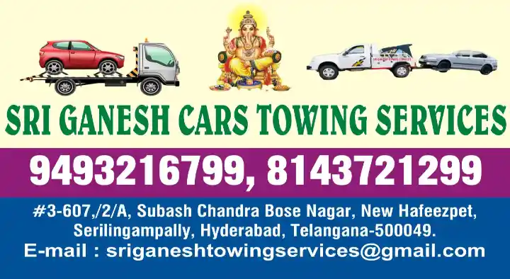 Accident Vehicle Recovery Service in Bhadradri_Kothagudem  : Sri Ganesh Car and Bike Towing Services in Serilingampally