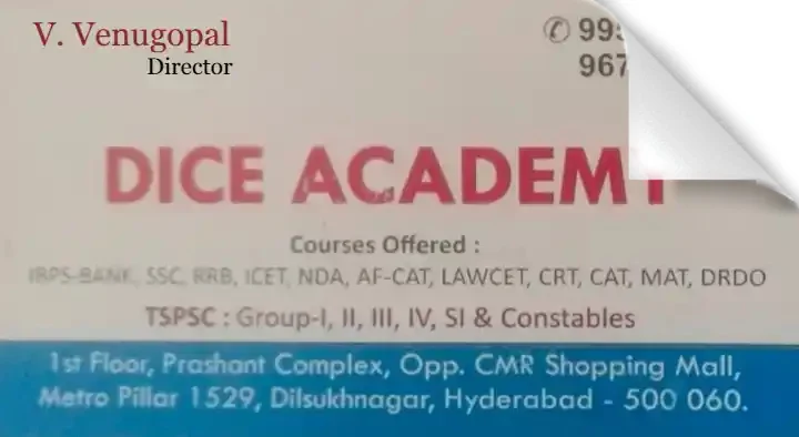 Rrb Entrance Coaching Centres in Hyderabad  : Dice Academy in Dilsukhnagar