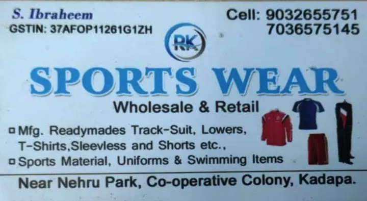 RK Sports Wear in Cooperative Colony