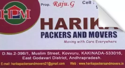 Packing And Moving Companies in Kakinada  : Harika Packers and Movers in Kovvuru
