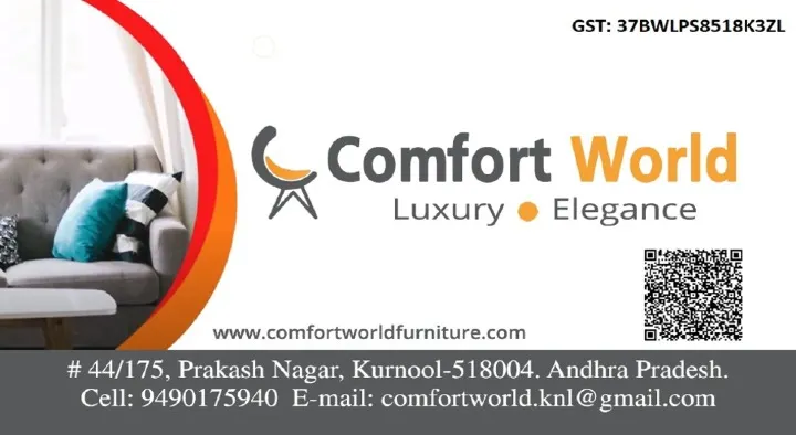 Furniture Shops in Kurnool  : Comfort World in Prakash Nagar