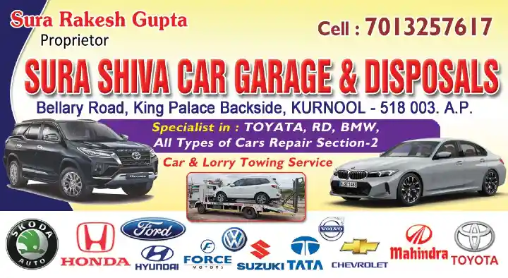 Sura Shiva Car Garage and Disposals in Bellary Road, Kurnool