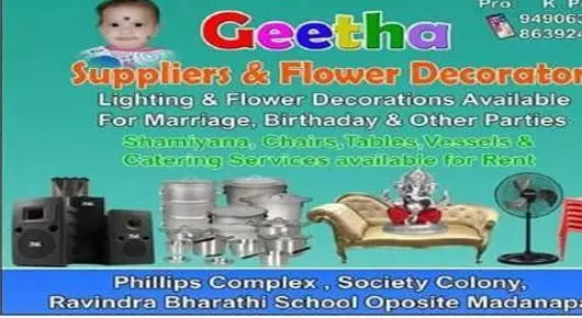Event Equipment Suppliers in Madanapalle  : Geetha Suppliers And Flower Decorators in Society Colony