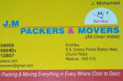 JM Packers and Movers in Church Road, Madurai