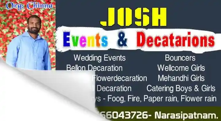 Event Planners in Narsipatnam  : Josh Events and Decorators in Bus Stand