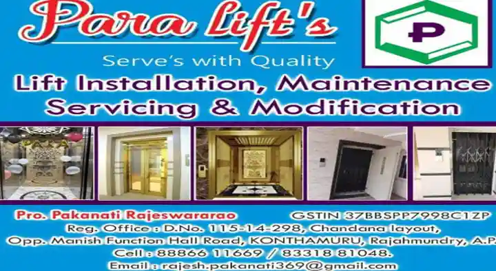 Elevator Services in Rajahmundry (Rajamahendravaram) : Para Lifts in Konthamuru