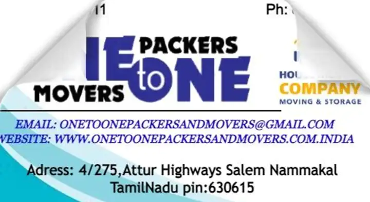 Packing And Moving Companies in Salem  : One To One Packers and Movers in Namakkal