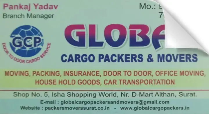 Global Cargo Packers and Movers in Adajan, Surat
