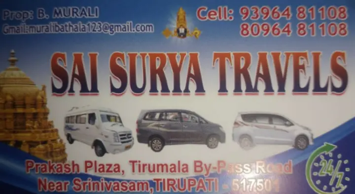 Sai Surya Travels in Tirumala Bypass Road, Tirupati