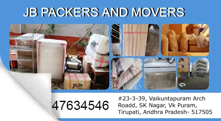 JB Packers and Movers in Vk Puram, Tirupati