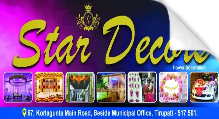 Flower Decorators in Tirupati  : Star Decors in Korlagunta