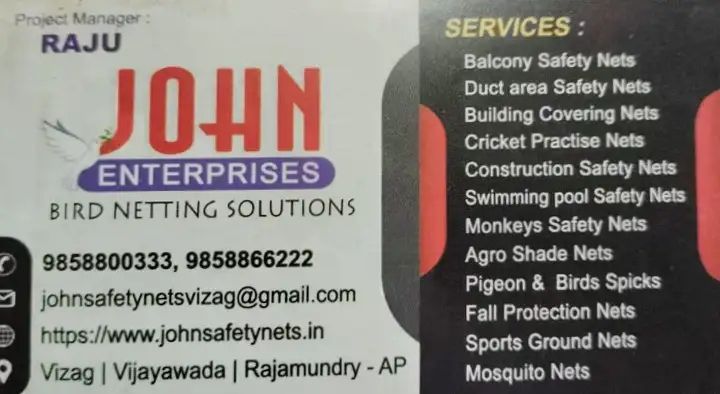 cricket practice safety net dealers in Vijayawada : John Enterprises in Bus Stand