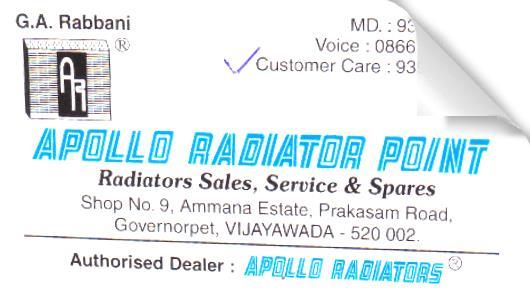 Apollo Radiator Point in prakasam Road, vijayawada