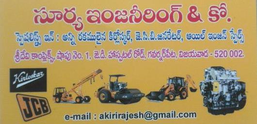 Automobile Spare Parts Dealers in Vijayawada (Bezawada) : Surya Engineering and Co in Governorpet