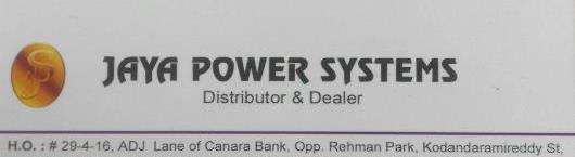 Automobile Spare Parts Dealers in Vijayawada (Bezawada) : Jaya Power Systems in Governorpet