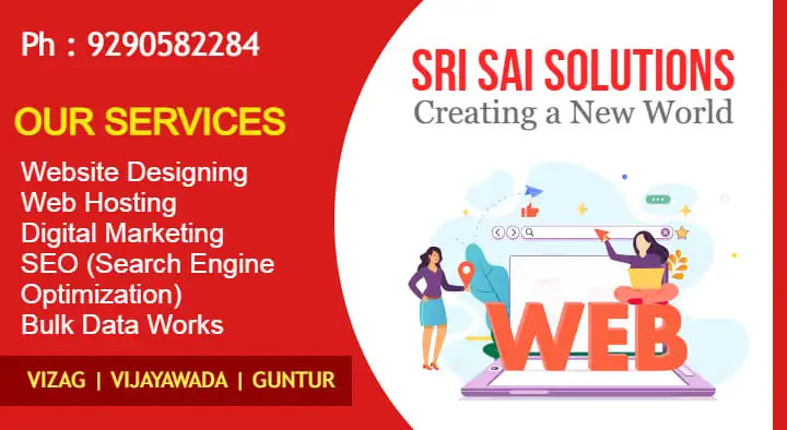 Website Designers And Developers in Vizianagaram  : Sri Sai Solutions in Madhurawada