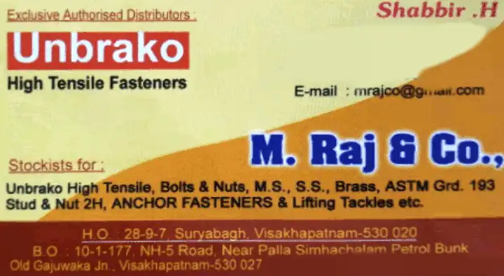 Unbrako Nut Bolts in Visakhapatnam (Vizag) : M Raj and Co in suryabagh