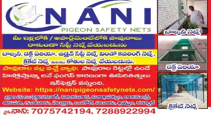 coconut safety net dealers in Visakhapatnam : Nani Pigeon Safety Nets in Bus Stand