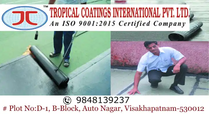 waterproofing with bituminous membranes in Visakhapatnam : Tropical Coatings International Pvt Ltd in Auto Nagar