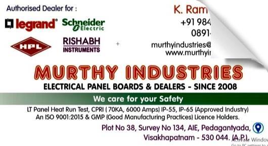Electrical Panel Board Manufacturers in Visakhapatnam (Vizag) : Murthy Industries in Pedagantyada
