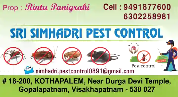 Residential Pest Control Service in Visakhapatnam (Vizag) : Sri Simhadri Pest Control in Gopalapatnam