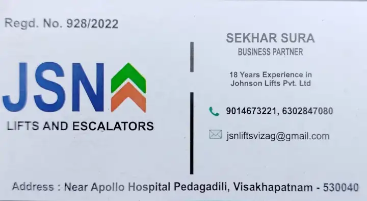 New Lifts Installation in Visakhapatnam (Vizag) : JSN Lifts and Escalators in Pedagadili